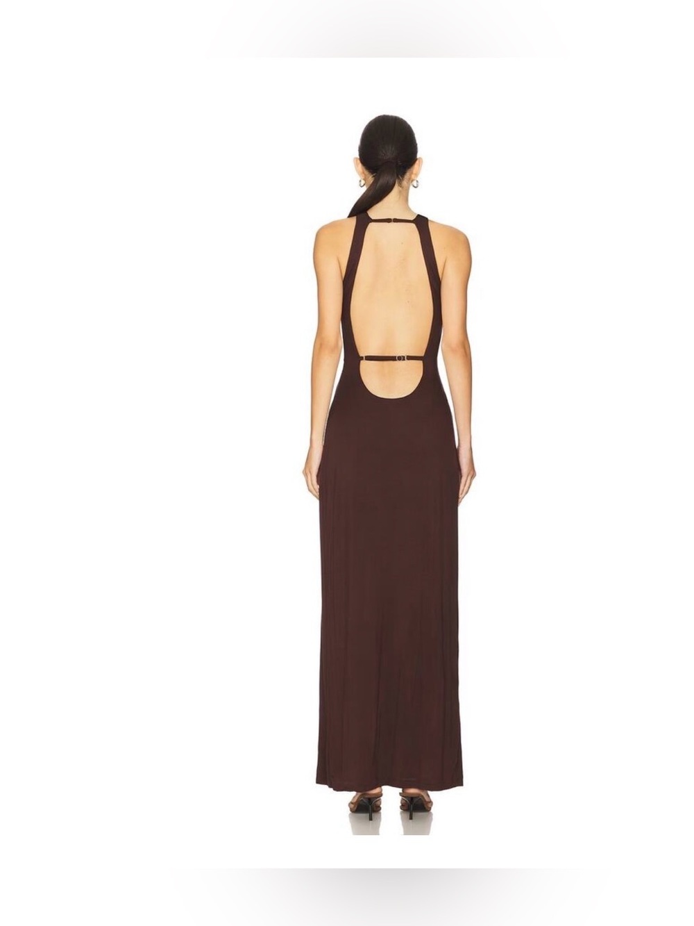 Riot Swim Chocolate capri Backless Halter Maxi Dress with Cutouts new with tag - Picture 4 of 9